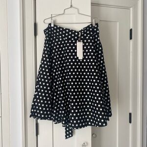 Women’s high waisted A-line polka dot skirt